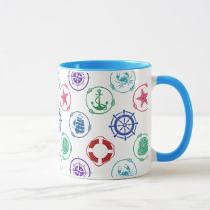 Colourful Nautical Pattern Mug