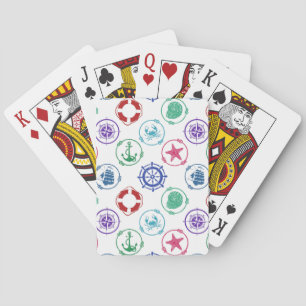 Colourful Nautical Pattern Playing Cards