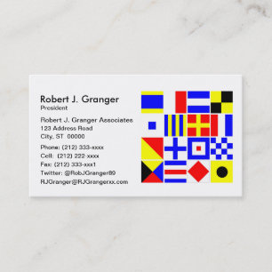 Colourful Nautical Signal Flags Pattern Business Card