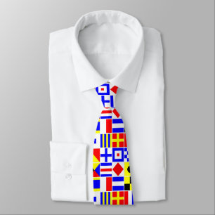 Colourful Nautical Signal Flags Pattern Tie