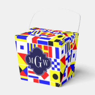 Colourful Nautical Signal Flags Royal 3I Monogram Favour Box