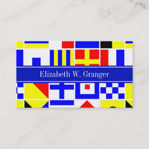 Colourful Nautical Signal Flags Royal Name Monogra Business Card