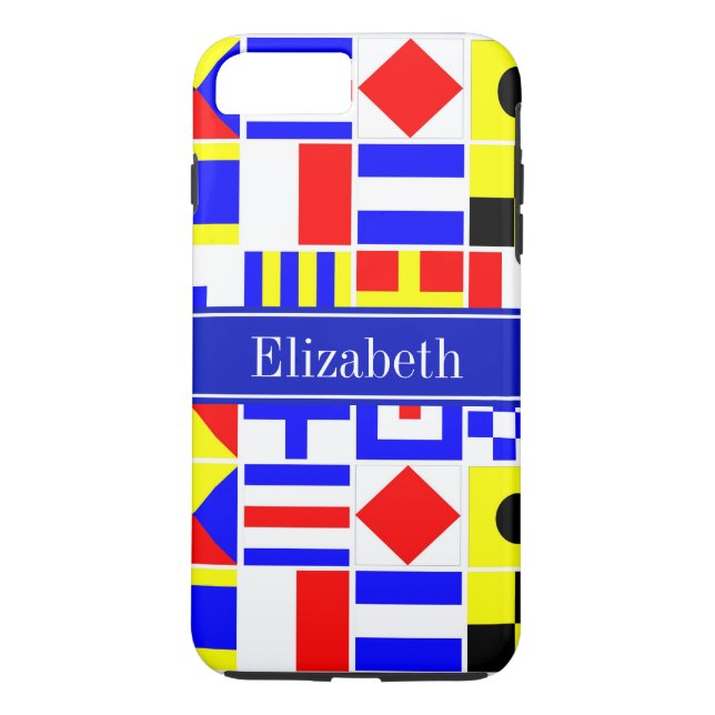 Colourful Nautical Signal Flags Royal Name Monogra Case-Mate iPhone Case (Back)