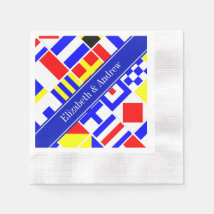 Colourful Nautical Signal Flags Royal Name Monogra Napkin