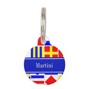 Colourful Nautical Signal Flags Royal Name Monogra Pet Tag