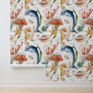 Colourful Nautical Underwater Sea Animal LIfe Wallpaper