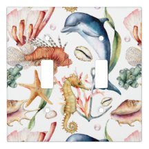 Colourful Nautical Underwater Sea Animal LIfe Whit