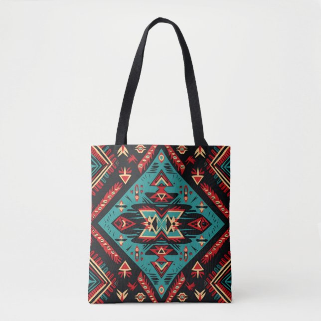 Colourful Navajo Indian tribal pattern Tote Bag (Front)