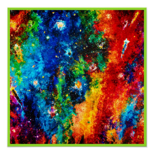 Colourful Nebula and Stars art Poster (Front)