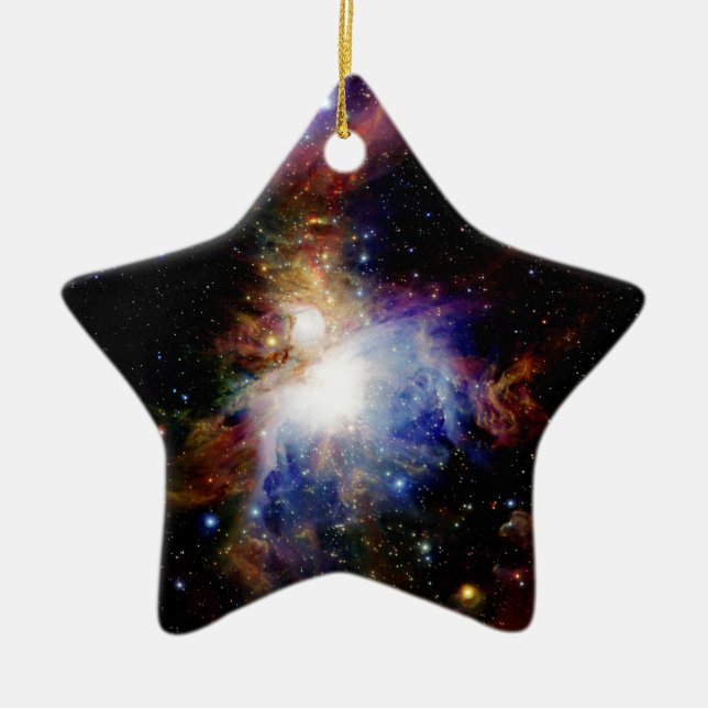 Colourful Nebula Ceramic Tree Decoration (Front)