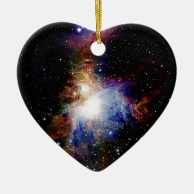Colourful Nebula Ceramic Tree Decoration (Front)