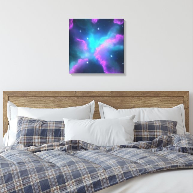 Colourful Nebula Cloud Background Canvas Print (Insitu(Bedroom))