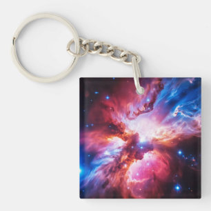 Colourful Nebula Galaxy Space Stars Cosmic Univers Key Ring