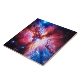 Colourful Nebula Galaxy Space Stars Cosmic Univers Tile