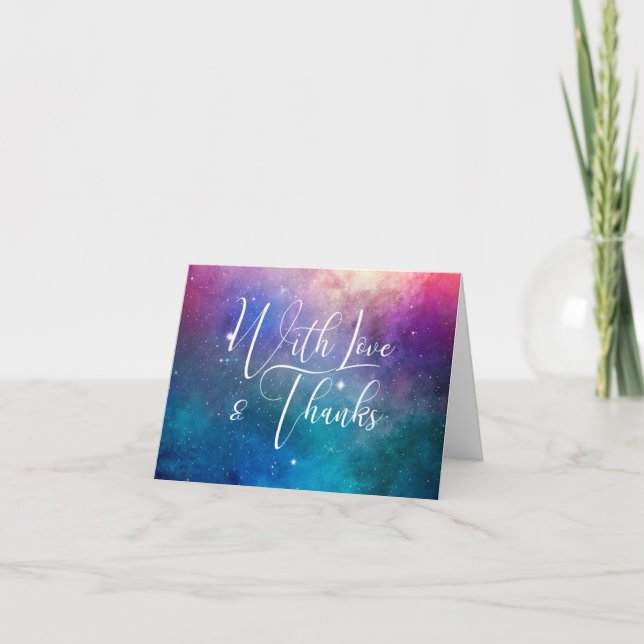 Colourful Nebula Galaxy Thank You Card (Front)