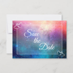 Colourful Nebula Save the Date Card