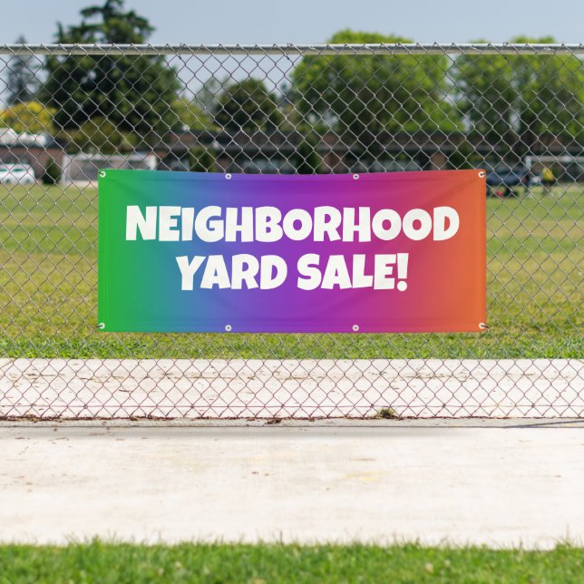 Colourful NEIGHBORHOOD YARD SALE! Banner (Insitu)