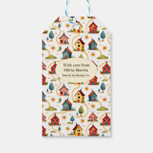 Colourful Neighbourhood Houses Realtor Gift Tags