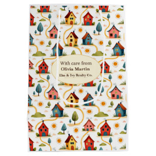 Colourful Neighbourhood Houses Realtor Medium Gift Bag