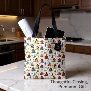 Colourful Neighbourhood Houses Realtor Tote Bag