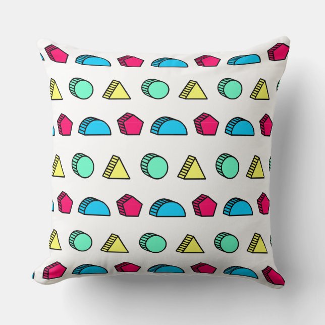 Colourful Neo Memphis Style Pattern 02 Cushion (Front)