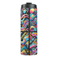 Colourful Neon Bright Abstract 90's Pattern Print