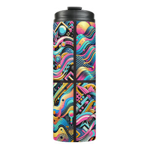 Colourful Neon Bright Abstract 90's Pattern Print Thermal Tumbler