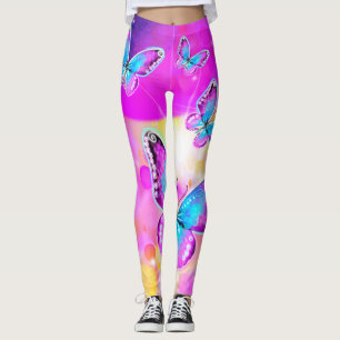 Colourful Neon Butterflies Leggings