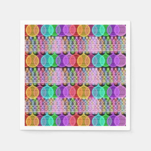 Colourful Neon Christmas Lights Napkin