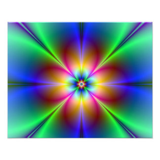 Colourful Neon Daisy Photo Print