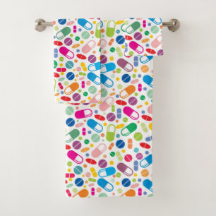 Colourful Neon Drug Pattern Bath Towel Set
