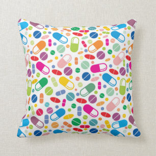 Colourful Neon Drug Pattern Cushion