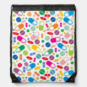 Colourful Neon Drug Pattern Drawstring Bag