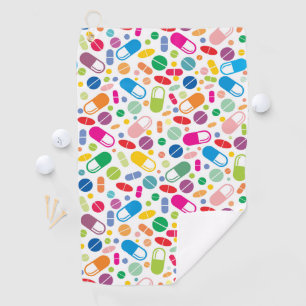 Colourful Neon Drug Pattern Golf Towel