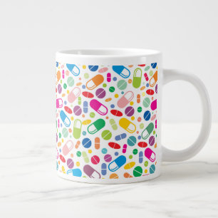 Colourful Neon Drug Pattern Large Coffee Mug