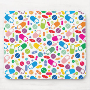 Colourful Neon Drug Pattern Mouse Mat