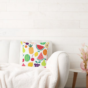 Colourful Neon Fruit Fiesta Cushion