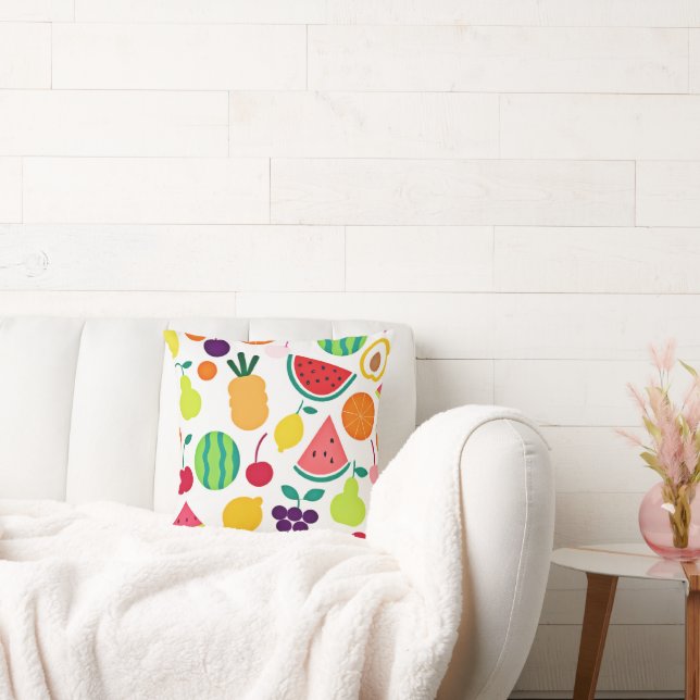 Colourful Neon Fruit Fiesta Cushion (Couch)