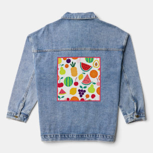 Colourful Neon Fruit Fiesta Denim Jacket