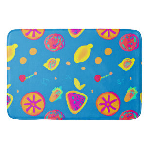 Colourful Neon Fruits Pattern Symphony Bath Mat