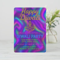 Colourful Neon Glow Happy Diwali Party