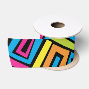 Colourful Neon Graffiti Street Art Pattern Satin Ribbon