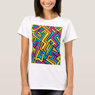 Colourful Neon Graffiti Street Art Pattern T-Shirt
