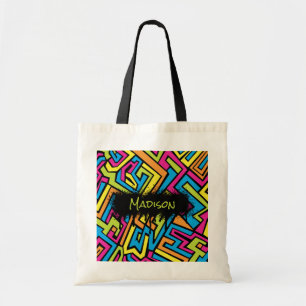 Colourful Neon Graffiti Street Art Pattern Tote Bag