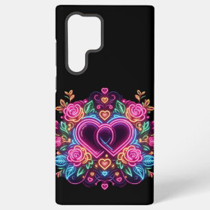 Colourful neon heart Valentine's day Samsung Galaxy Case