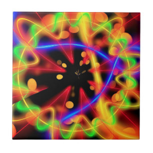 Colourful Neon Light Pattern Ceramic Tile