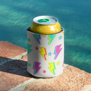 Colourful Neon Lightning Bold Back-to-School Summe Can Cooler