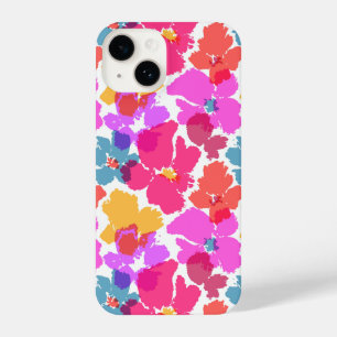Colourful Neon Modern Flower Pattern iPhone 14 Case