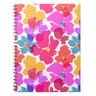 Colourful Neon Modern Flower Pattern Notebook