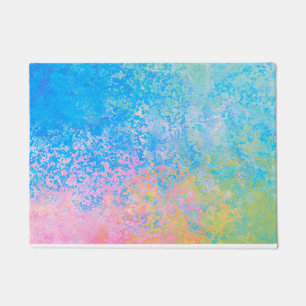 Colourful Neon Pastel Sky Alcohol Ink Abstract Doormat